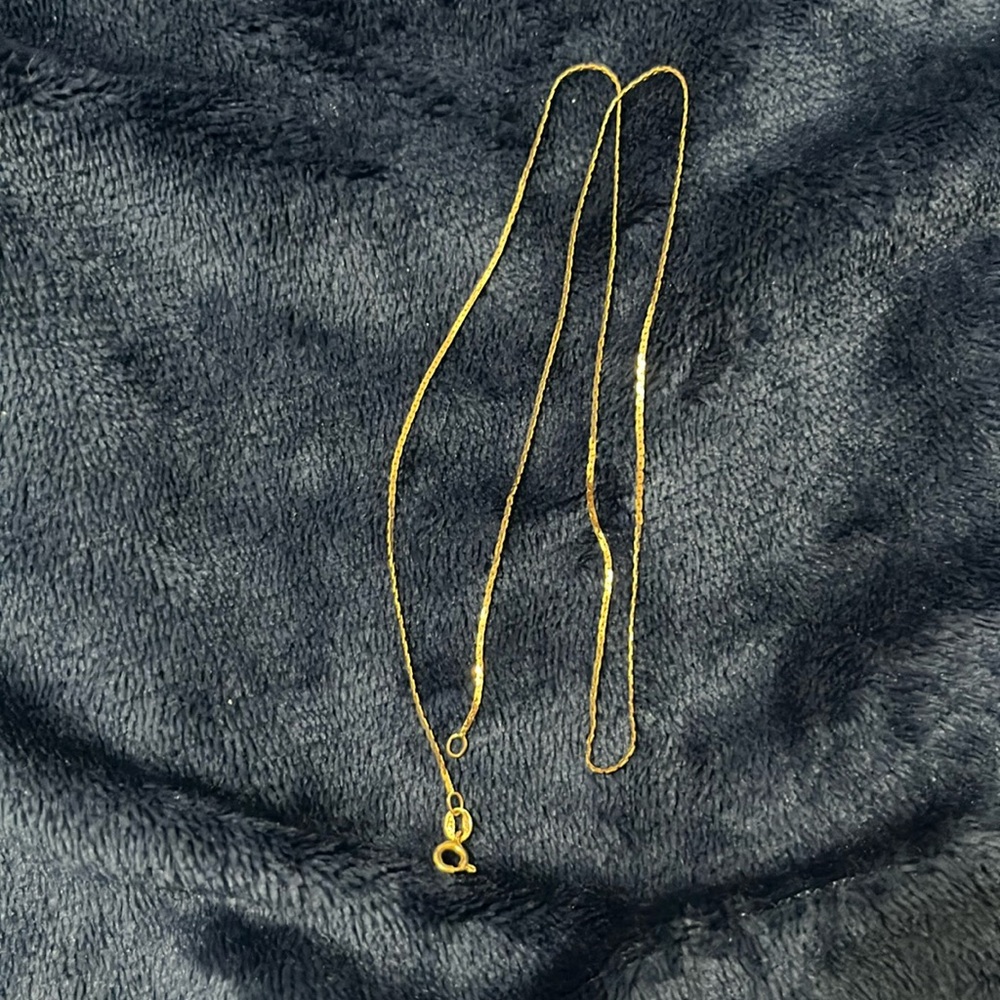 RARE Vintage Solid 14k Yellow Gold 16"  C Cobra Link Chain Necklace 1.06 Grams